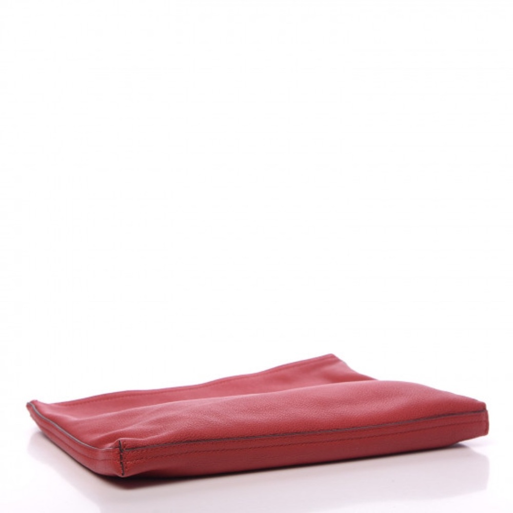 GUCCI  Pebbled Calfskin Medium Logo Portfolio Clutch Hibiscus Red - Picture 3 of 8